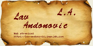 Lav Andonović vizit kartica